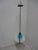 Blue Vintage Italian postmodern Tension Glass Hanging Pendant Chandelier For Sale - Image 8 of 9