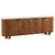 Modern rounded teak wood sideboard with sandy beige toned micro cement top. Five doors with subtle black iron pulls. Opens...