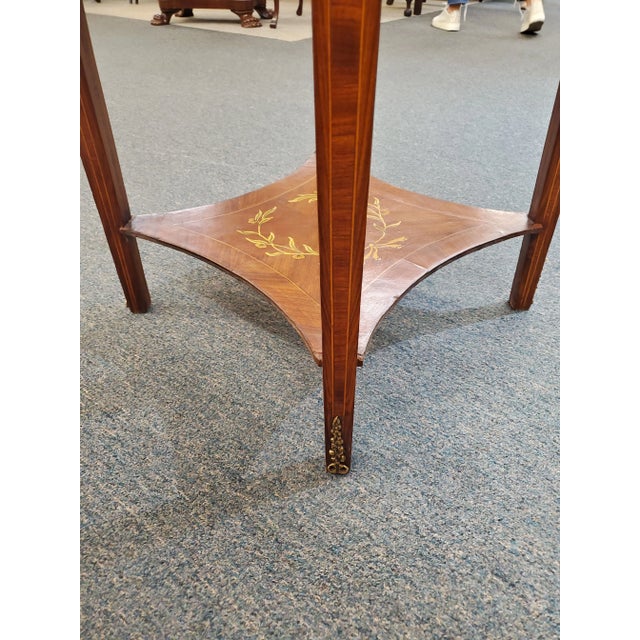 Vintage Round Inlaid Occasional / Side Table For Sale - Image 11 of 13