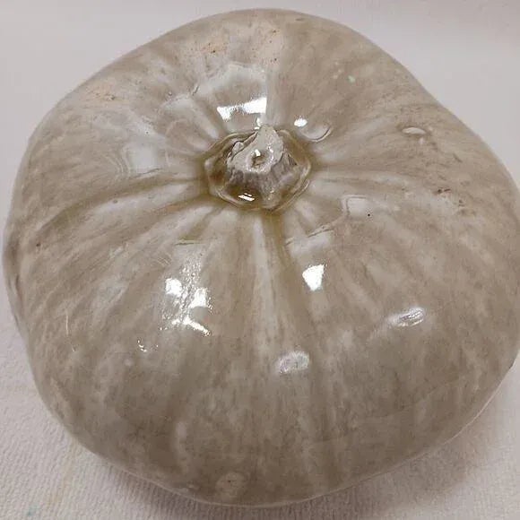 1990s Realistic Ceramic Gourd Ugly Pumpkin Art Glaze Kitsch Decor Thanksgiving Kitchen For Sale - Image 4 of 13