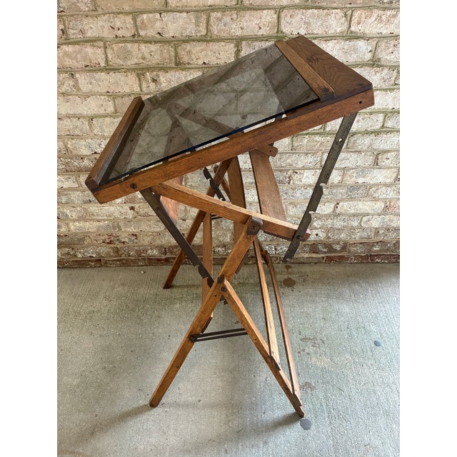 Early 20th Century Vintage Wooden Adjustable Writing Table For Sale - Image 5 of 17