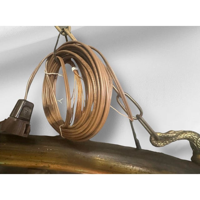 Early 20th Century Rustic Bedframe Chandelier With Swan Motif For Sale - Image 14 of 14