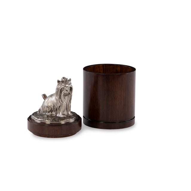 Maitland - Smith Maitland-Smith Nickel Yorkie Canister For Sale - Image 4 of 4
