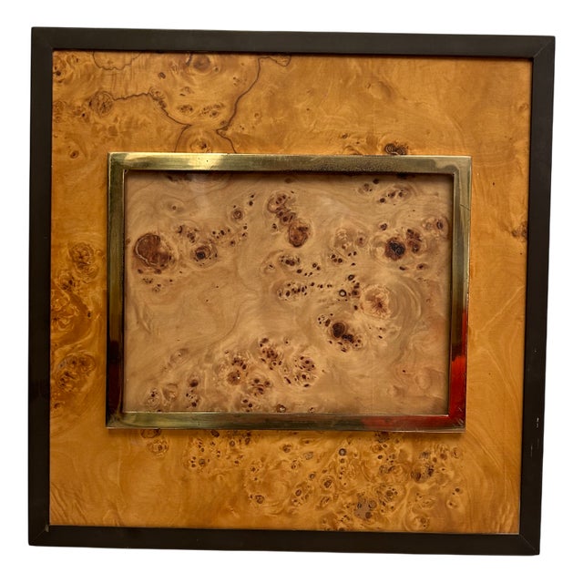 Photo Frame in Briar Wood and Brass, Italy, 1960s For Sale