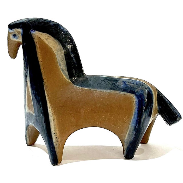 Mid-Century Modern 1960's Lisa Larson - Gustavberg - Swedish Lilla Zoo Horses - A Pair For Sale - Image 3 of 12