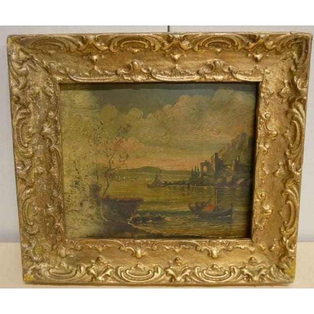 River Landscape, 1800s, Oil Painting on Copper, Framed For Sale - Image 13 of 15