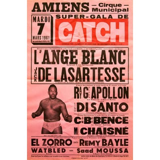 Super-Gala De Catch Amiens Original Wrestling Poster, 1961 For Sale