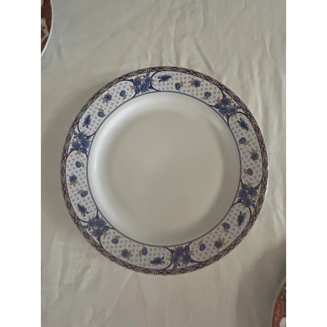 Cobalt Blue and Iron Red Imari Floral Wall Plate Curation- Set of 9 For Sale In Palm Springs - Image 6 of 11