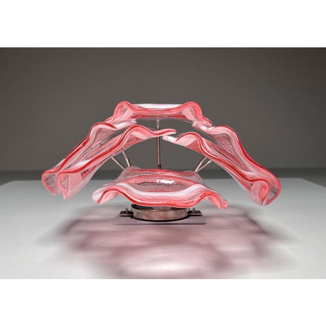 Mid-Century Modern Vintage Italian Murano Wall Lights with Pink Lattimo Glasses, 1990s, Set of 2 For Sale - Image 3 of 14