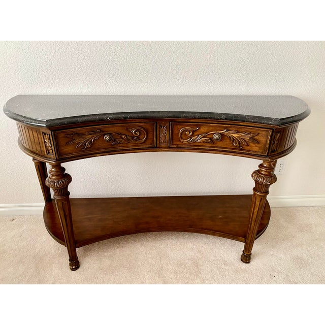 Vintage Drexel Heritage "Talavera" Collection Demilune Serrano Console Table Excellent Condtion For Sale - Image 15 of 15