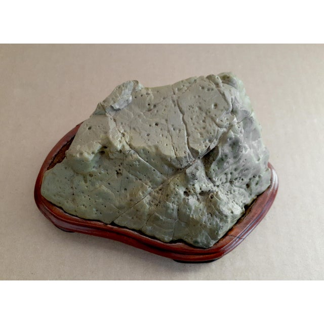 Chinese green turtle gongshi, a nauturally formed riverstone in the shape of a turtle from Anhui province, China, with a...