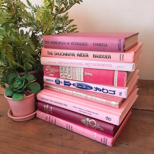 Vintage Pink Book Bookstack Library Barbiecore Books Barbie Hot Pink For Sale In Fayetteville, AR - Image 6 of 6