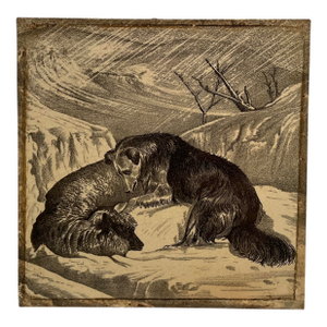 1870s Edwin Landseer Stoke on Trent Fireplace Tile