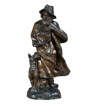 G. Omerth, The Shepherd and his Dog, Early 20th Century, Bronze