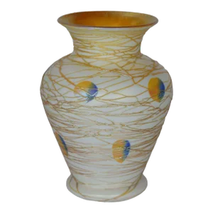 Victor Durand Colorful Threaded Art Glass Vase