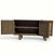 Vintage Rattan and Bamboo Door Sideboard Cabinet. A vintage storage cabinet with a long sideboard profile, warm wood case,...