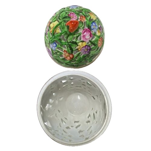 Mid 20th Century Vintage Herend Round Floral & Berry Bonbonniere For Sale - Image 5 of 8