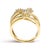 Early 21st Century 10K Yellow Gold 1/2 Cttw Diamond Crossover 3 Leaf Floral Cocktail Ring Band (H-I Color, SI1-SI2 Clarity) - Size 7 For Sale - Image 5 of 7