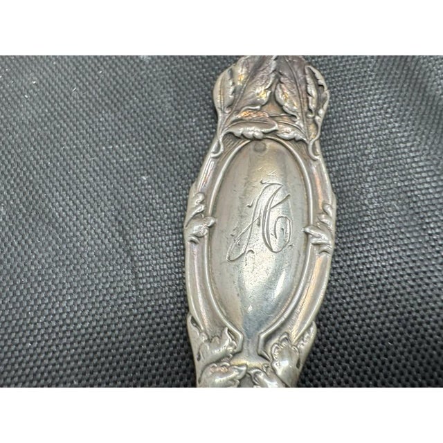 Silver Simpson Hall Miller Sterling Silver 6” Tablespoons Mille Fleurs Set of 4 Mono For Sale - Image 8 of 10
