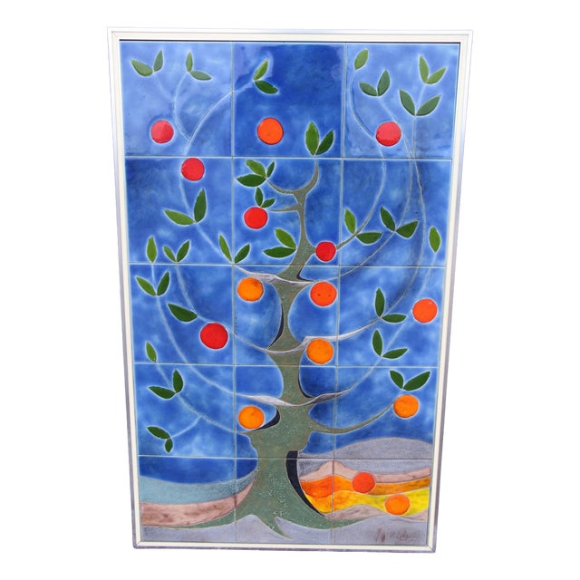 Large Ceramic Wall Panel from Gilbert Valentin, 1960s For Sale