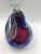 A fabulous vintage Alfredo Barbini Murano glass pear sommerso paperweight in an elegant purple and blue with gold flecks...