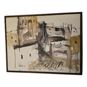 Vintage Mid Century Modern Signed Abstract Painting 68