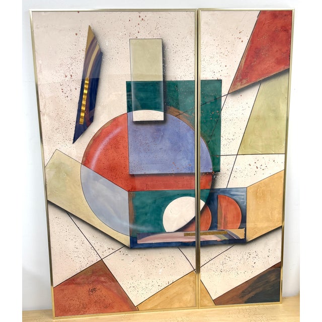 Post-Modern Mixed Media Diptych, by George Caso For Sale - Image 13 of 18