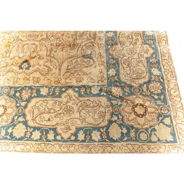 Persian Fine Antique Persian Tabriz Handmade Wool Rug For Sale - Image 3 of 9