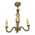 Antique French Art Deco Cut Glass & Brass Chandelier For Sale