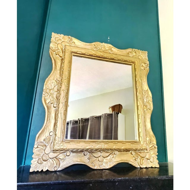 Large Mirror in Gilded Wood, 1950s For Sale - Image 4 of 10
