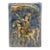 Antique 19th-Century Persian Qajar Dynasty Ceramic Tile – Equestrian With Bird of Prey For Sale