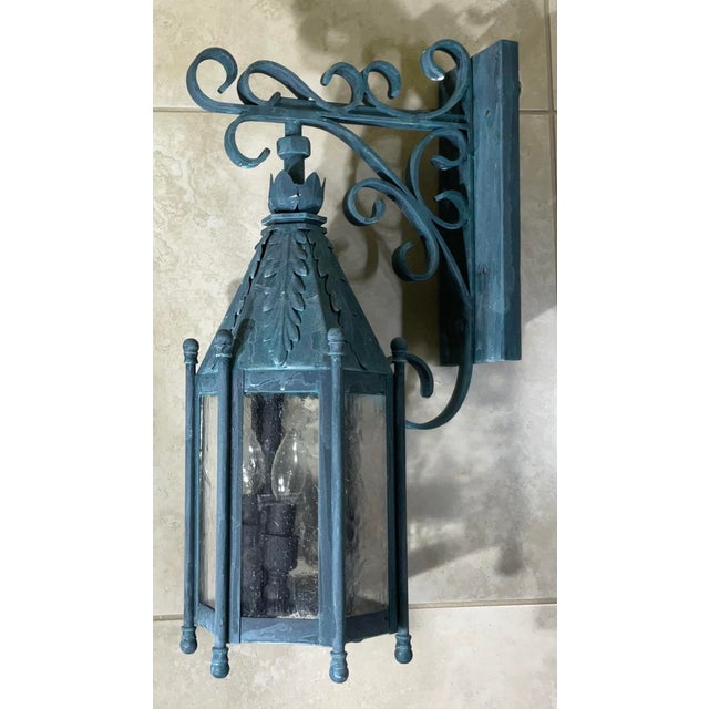 Gothic Exquisite Single Iron Wall Lantern - A Timeless Architectural Accent For Sale - Image 3 of 11