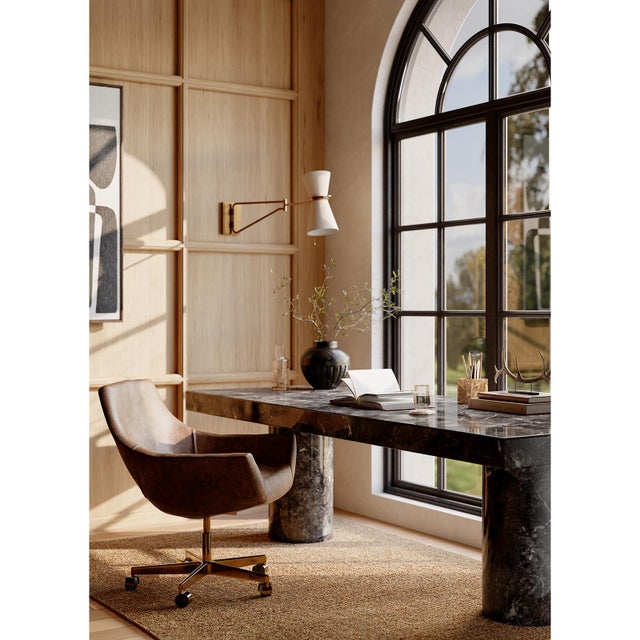 Inspired by a vintage French mid-century find, the Gable Collection celebrates antique natural brass with rich character...