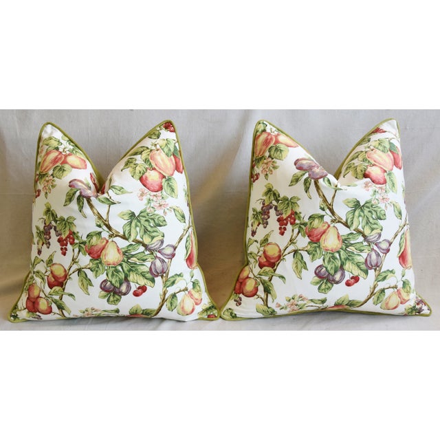 P. Kaufmann Bountiful Fruit Feather/Down Pillows 24" Square - Pair For Sale In Los Angeles - Image 6 of 13