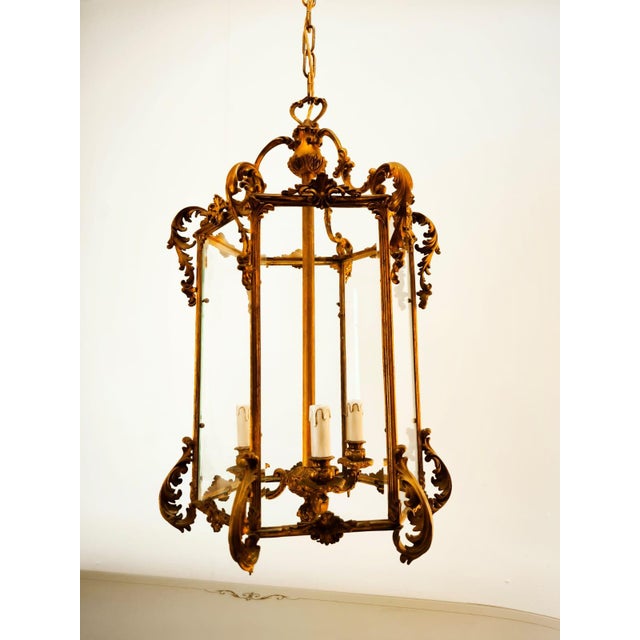 Bronze Lantern with Transparent Glass For Sale - Image 13 of 18