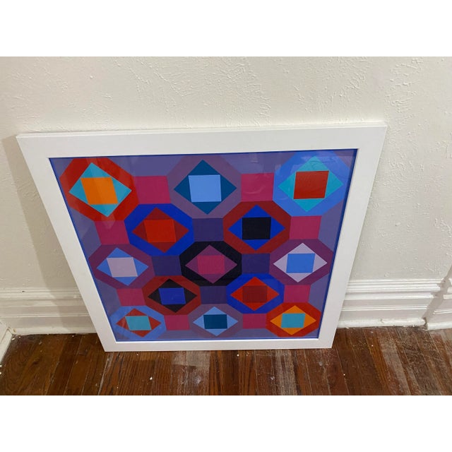 Original Victor Vasarely "Oc-Ta" Op Art Screenprint, Framed For Sale - Image 11 of 13