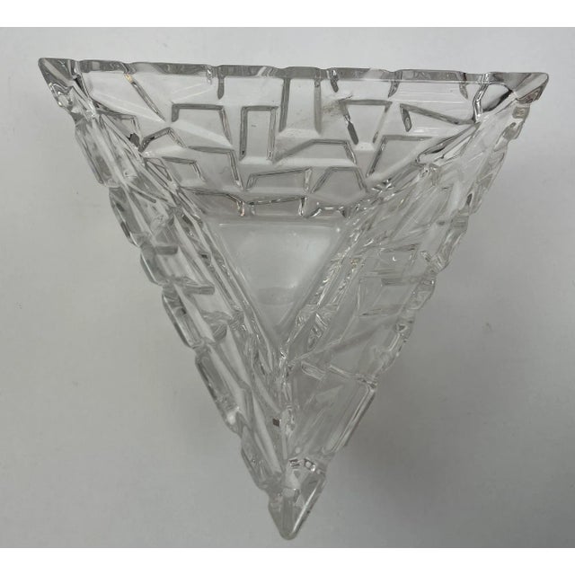 Tiffany Co Sierra Triangular Clear Cut Crystal Bowl Ashtray For Sale - Image 9 of 12