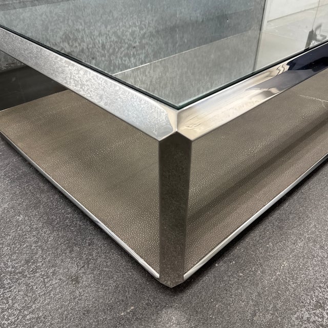 Metal Four Hands Bentley Shagreen Shadow Box Coffee Table For Sale - Image 7 of 12