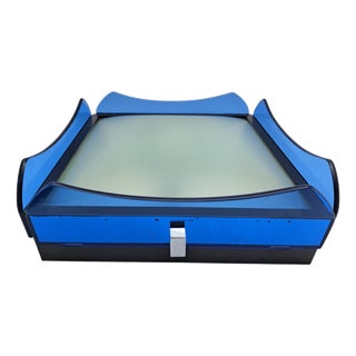Blue Cut Glass Ceiling Lamp, Veca, 1970s For Sale