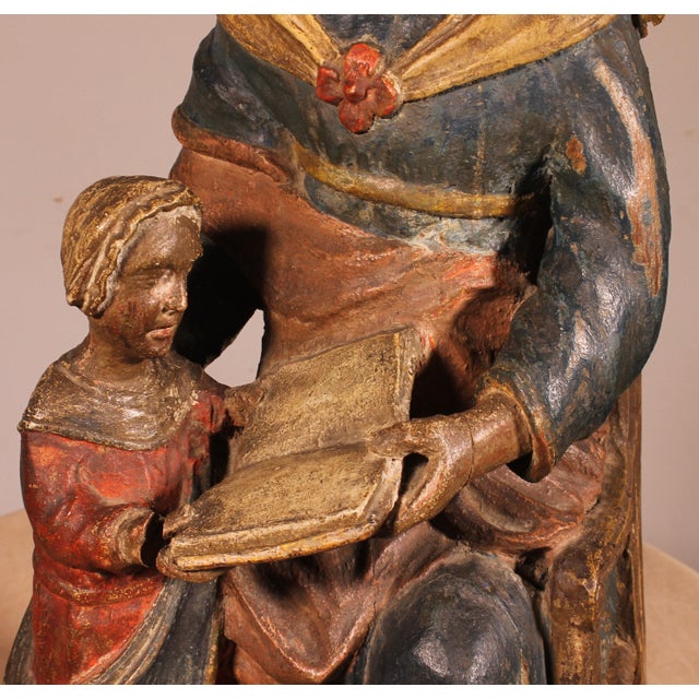 Saint Anne and the Virgin Mary, 18th Century, Polychrome Wood | Chairish