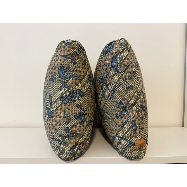 2020s Pair of Custom Pillows in Jasper Michael Smith Batik Fabric For Sale - Image 5 of 5