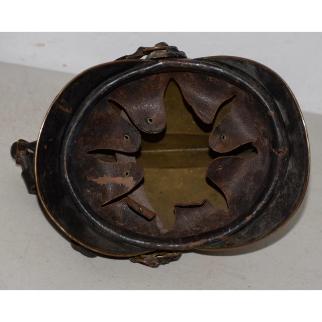Metal 19th Century Brass French Fire Bridage Helmet C.1890s For Sale - Image 7 of 9