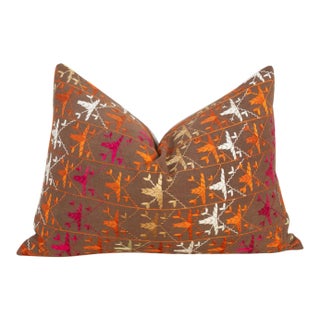 Zia Antique Indian Folk Lumbar Pillow For Sale