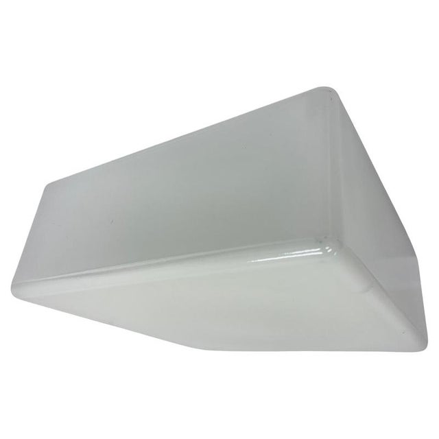 Mid-Century Milk Glass Flush Mount or Wall Light, Former Czechoslovakia, 1970s For Sale - Image 9 of 9