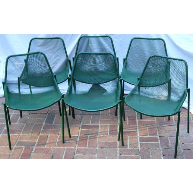 Italian Italian Steel Tube & Mesh Indoor Outdoor Chairs Designed by Christophe Pillet - Set of 6, Attributed For Sale - Image 3 of 5
