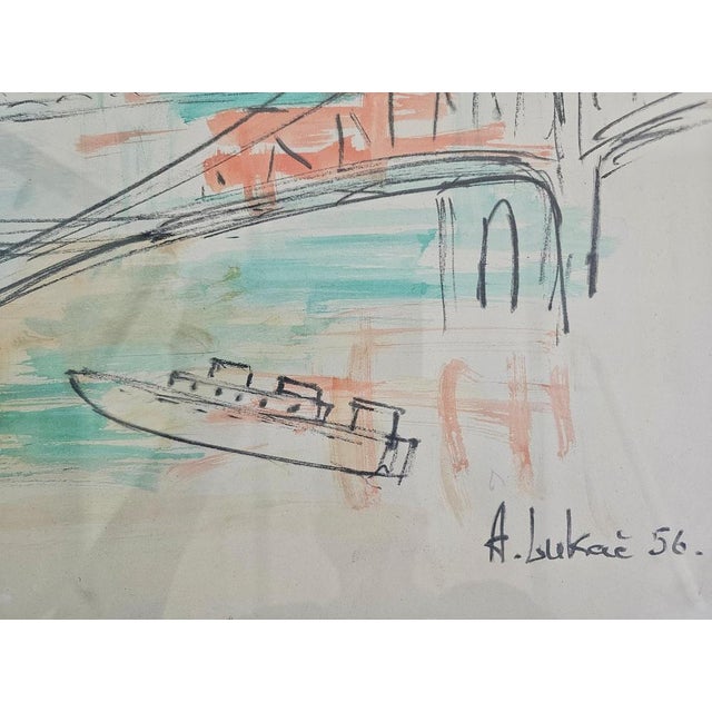 1950s A. Lukac, New York, 1956, Watercolor For Sale - Image 5 of 10