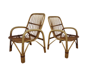 Set of Italian Bamboo Armchairs, 1970s