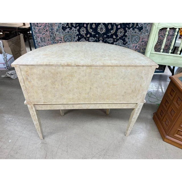 Off-white Late 20th Century Neoclassical Style Enamel Painted Demilune Side Cabinet Sideboard For Sale - Image 8 of 12