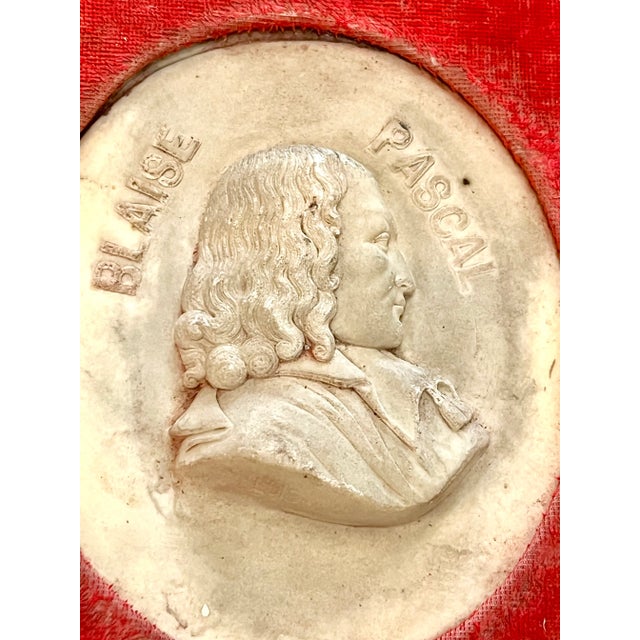 Early 20th Century Antique French Red Velvet Framed Intaglio For Sale - Image 5 of 8