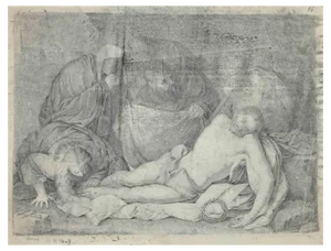 August Anton Tischbein, Jesus, Original Drawing, 19th-Century